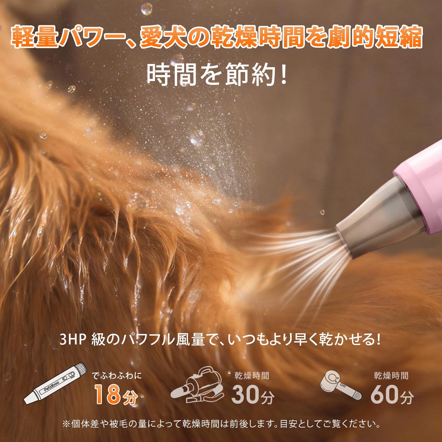 Amazon.co.jp: Petaboo 犬 ドライヤー マイナスイオン ペット